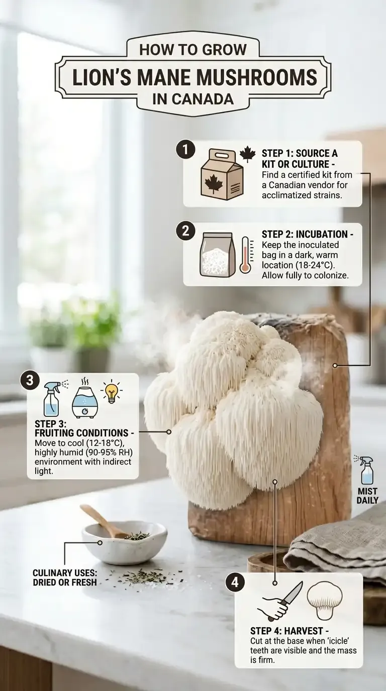 How to grow lion's mane mushrooms in Canada