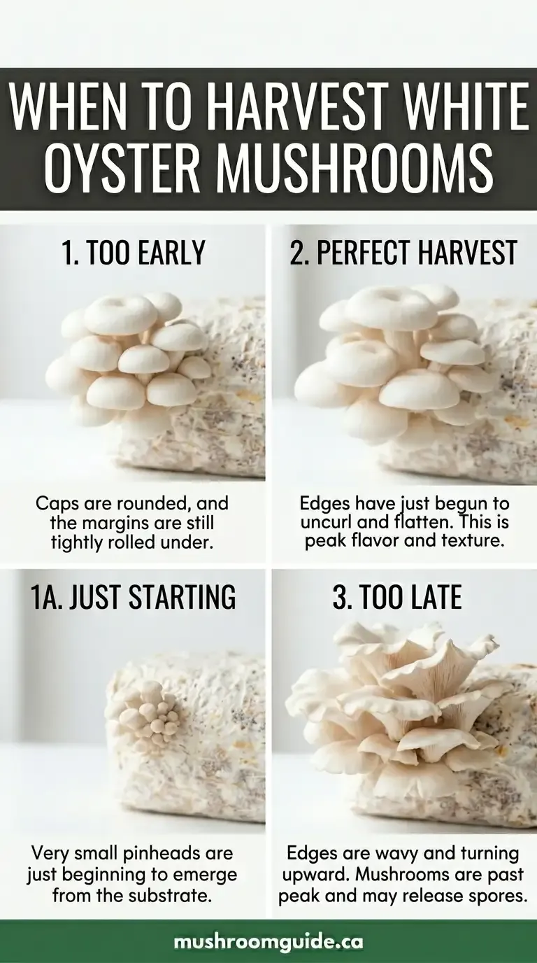 When to harvest white oyster mushrooms